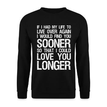 si j’avais ma vie à revivre, je trouverais - Sweat-shirt Unisexe - noir - Devant - Alina (178cm) & Michal (187cm)