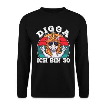 30th Birthday 30s 30th Digga I'm 30 Years Old - Unisex Sweatshirt - black - Front - Alina (178cm) & Michal (187cm)