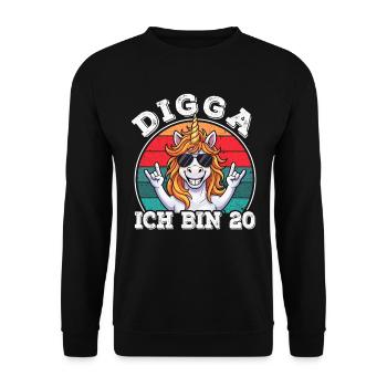 20th Birthday 20s 20th Digga I'm 20 Years Old - Unisex Sweatshirt - black - Front - Alina (178cm) & Michal (187cm)