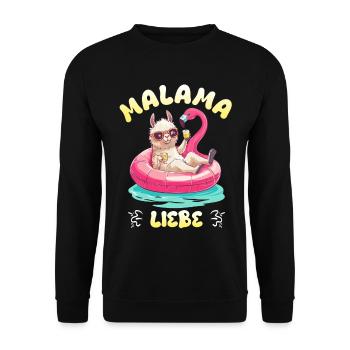 Bald Mama MALAMA LIEBE Lustiges - Unisex Pullover - Schwarz - Vorne - Alina (178cm) & Michal (187cm)