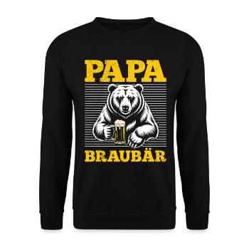 Le futur papa PAPA BRAUBÄR Drôle - Sweat-shirt Unisexe - noir - Devant - Alina (178cm) & Michal (187cm)