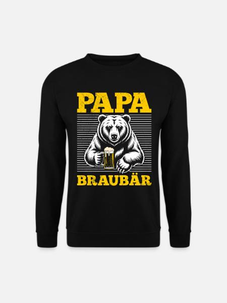 Dad-to-be PAPA BRAUBÄR Funny - Unisex Sweatshirt - black