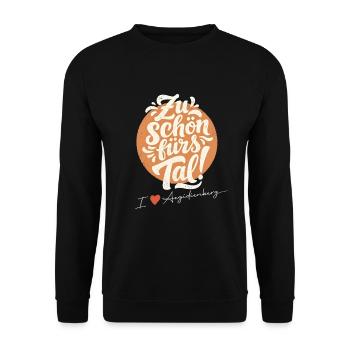Zu schön fürs Tal - I love Aegidienberg - Unisex Pullover - Schwarz - Vorne - Alina (178cm) & Michal (187cm)
