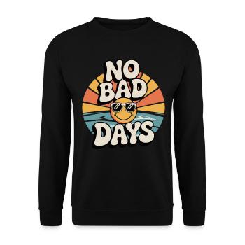 No Bad Days Sonnen Strand Retro - Unisex Pullover - Schwarz - Vorne - Alina (178cm) & Michal (187cm)