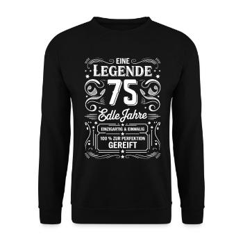 Une légende nobles années anniversaire 75 cadeau - Sweat-shirt Unisexe - noir - Devant - Alina (178cm) & Michal (187cm)