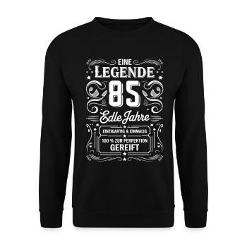 Une légende nobles années anniversaire 85 cadeau - Sweat-shirt Unisexe - noir - Devant - Alina (178cm) & Michal (187cm)