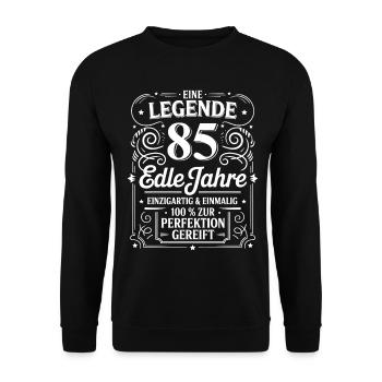 A Legend Noble 85 Years Birthday Gift - Unisex Sweatshirt - black - Front - Alina (178cm) & Michal (187cm)