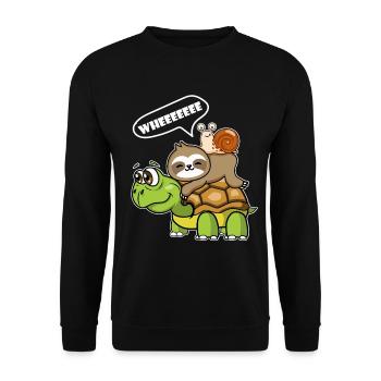 Luiaard schildpad slakken motief dierenliefhebber - Sweat-shirt Unisexe - noir - Devant - Alina (178cm) & Michal (187cm)
