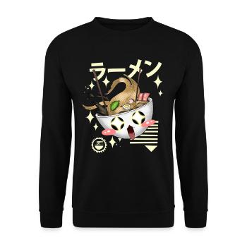 T-shirt anime Kawaii Ramen - Sweat-shirt Unisexe - noir - Devant - Alina (178cm) & Michal (187cm)
