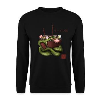 T-shirt serpent ramen – T-shirt Drôle de nourriture - Sweat-shirt Unisexe - noir - Devant - Alina (178cm) & Michal (187cm)