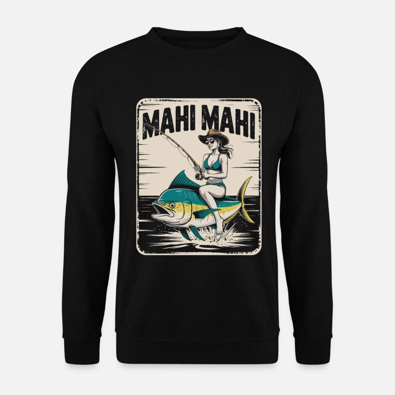 Mahi Mahi Beach Angler Retro - Unisex Sweatshirt - black