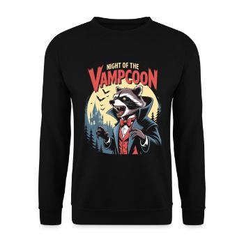 Vampcoon Nightball Raccoon - Unisex Sweatshirt - black - Front - Alina (178cm) & Michal (187cm)