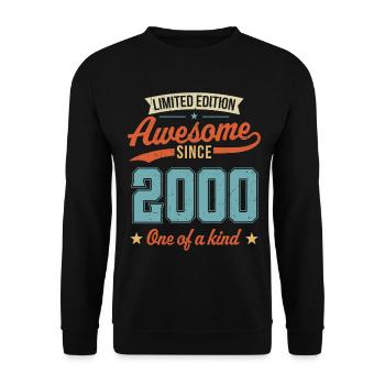 Awesome Since 2000 - Unisex Sweatshirt - black - Front - Alina (178cm) & Michal (187cm)