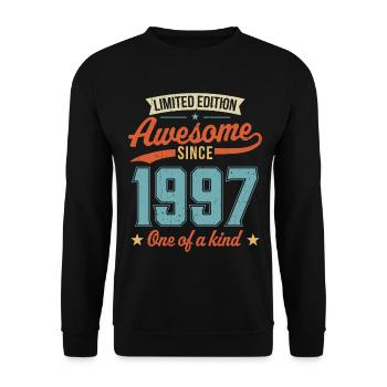 Awesome Since 1997 - Unisex Sweatshirt - black - Front - Alina (178cm) & Michal (187cm)