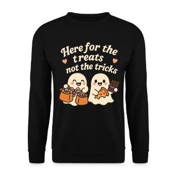 Ici pour les friandises, pas pour les tours Halloween - Sweat-shirt Unisexe - noir - Devant - Alina (178cm) & Michal (187cm)