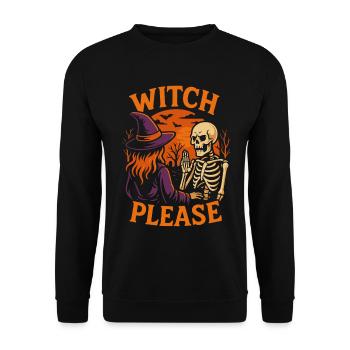 Sorcière s’il vous plaît Halloween Costume Party Dire - Sweat-shirt Unisexe - noir - Devant - Alina (178cm) & Michal (187cm)