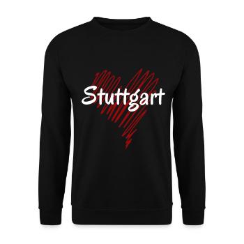I love Stuttgart, Stuttgart Germany - Unisex Sweatshirt - black - Front - Alina (178cm) & Michal (187cm)