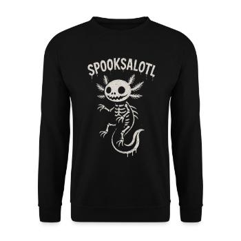 Spooksalotl Squelette Axolotl Halloween - Sweat-shirt Unisexe - noir - Devant - Alina (178cm) & Michal (187cm)