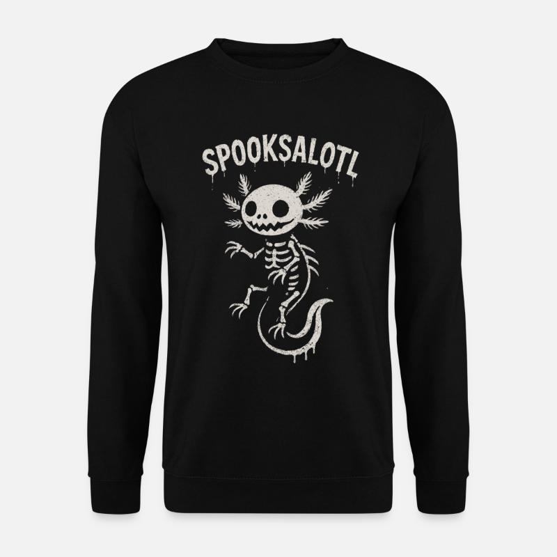 Spooksalotl Skeleton Axolotl Halloween - Unisex Sweatshirt - black
