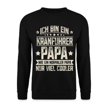Kranführer Papa - Unisex Pullover - Schwarz - Vorne - Alina (178cm) & Michal (187cm)