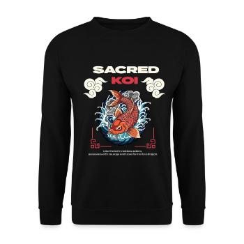 Sacred Koi - Unisex Sweatshirt - black - Front - Alina (178cm) & Michal (187cm)