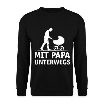 Future papa SUR LA ROUTE AVEC PAPA DRÔLE - Sweat-shirt Unisexe - noir - Devant - Alina (178cm) & Michal (187cm)