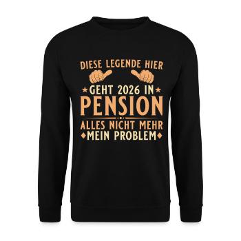 Pensioner 2026 Work colleague in retirement Farewell - Unisex Sweatshirt - black - Front - Alina (178cm) & Michal (187cm)