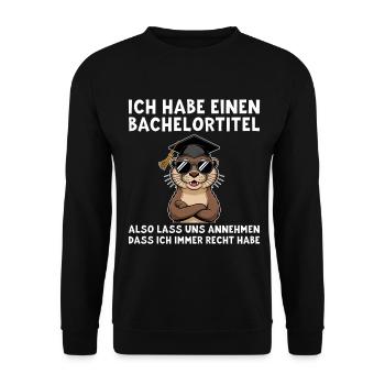 Baccalauréat - Funny Otter Baccalauréat - Sweat-shirt Unisexe - noir - Devant - Alina (178cm) & Michal (187cm)