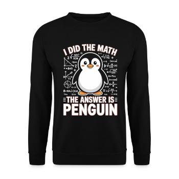 J’ai fait le calcul, la réponse est pingouin - Sweat-shirt Unisexe - noir - Devant - Alina (178cm) & Michal (187cm)