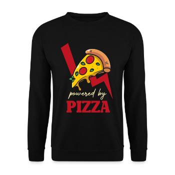 Power Pizza Blitz-Logo - Unisex Pullover - Schwarz - Vorne - Alina (178cm) & Michal (187cm)