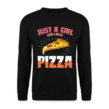 Pizza Love Girl Design - Unisex Sweatshirt - black - Front - Alina (178cm) & Michal (187cm)
