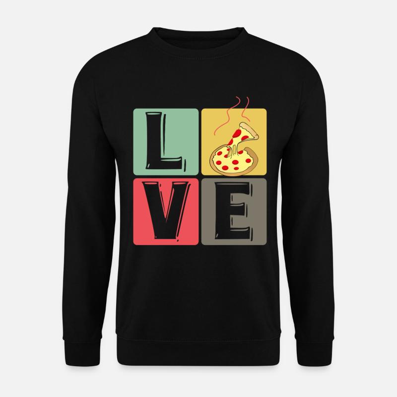 PizzaLove Blockkunst - Unisex Pullover - Schwarz