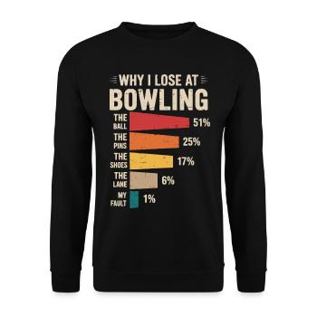 Bowling - Unisex Sweatshirt - black - Front - Alina (178cm) & Michal (187cm)
