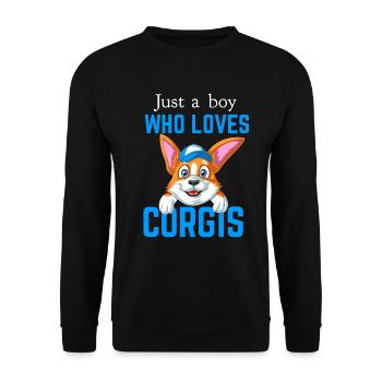 Just a Boy Who Loves Corgi - Unisex Sweatshirt - black - Front - Alina (178cm) & Michal (187cm)