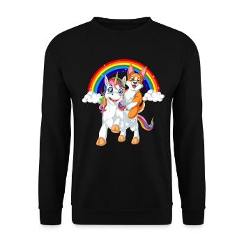 Chemise pour enfants Riche Licorne Arc-en-ciel - Sweat-shirt Unisexe - noir - Devant - Alina (178cm) & Michal (187cm)