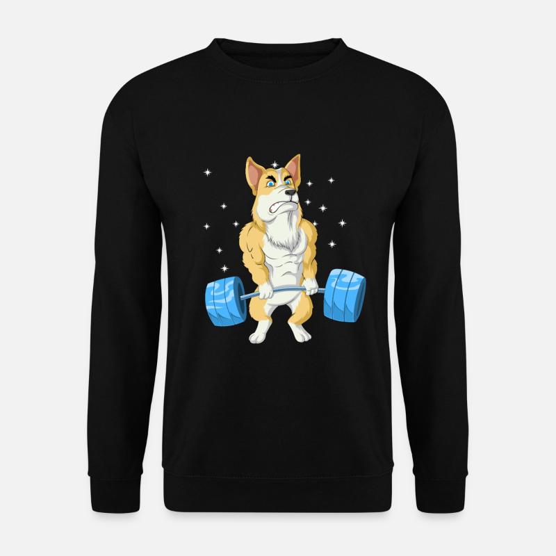 Corgi Weightlifting - Unisex Sweatshirt - black