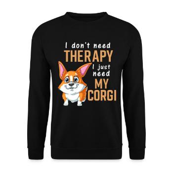 Je n’ai pas besoin de thérapie, j’ai besoin de mon t-shirt corgi - Sweat-shirt Unisexe - noir - Devant - Alina (178cm) & Michal (187cm)
