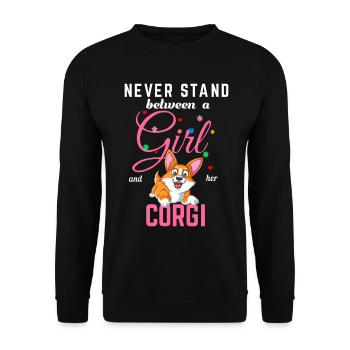 Ne vous mettez jamais entre une fille et sa chemise corgi - Sweat-shirt Unisexe - noir - Devant - Alina (178cm) & Michal (187cm)