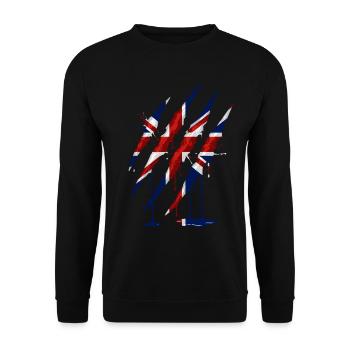 Union Jack Claw Scratch Mark - Unisex Sweatshirt - black - Front - Alina (178cm) & Michal (187cm)