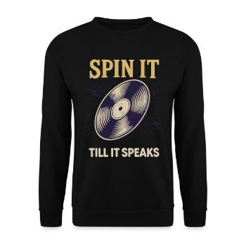 Tournez-le jusqu’à ce qu’il parle aux amateurs de disques vinyles - Sweat-shirt Unisexe - noir - Devant - Alina (178cm) & Michal (187cm)