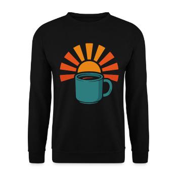 Kaffee Sonnenaufgang Morgen Kaffee Liebhaber Kunst - Unisex Pullover - Schwarz - Vorne - Alina (178cm) & Michal (187cm)