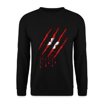 Denmark Claw Grunge Dannebrog Flag Scratch - Unisex Sweatshirt - black - Front - Alina (178cm) & Michal (187cm)