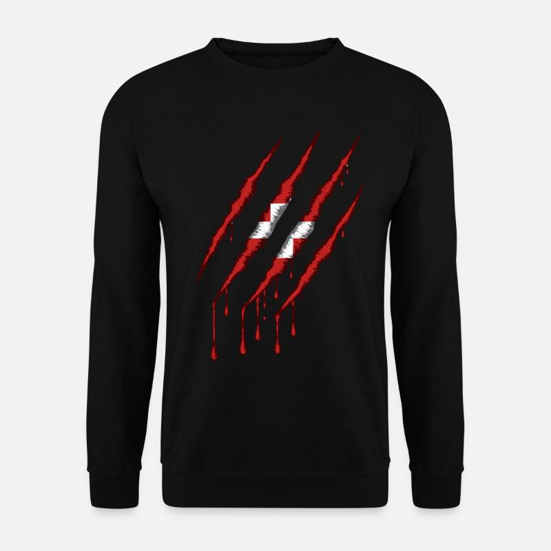 Denmark Claw Grunge Dannebrog Flag Scratch - Unisex Sweatshirt - black