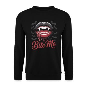 Creepy Gothic Vampire T-Shirt for Parties - Unisex Sweatshirt - black - Front - Alina (178cm) & Michal (187cm)