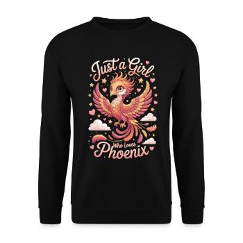 Fantasy Phoenix Shirt für Mädchen und Frauen - Unisex Pullover - Schwarz - Vorne - Alina (178cm) & Michal (187cm)