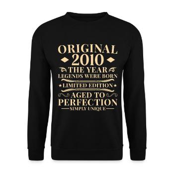 Original 2010 Vintage 16th Birthday - Unisex Sweatshirt - black - Front - Alina (178cm) & Michal (187cm)