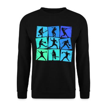 Baseball Baseball Players Boys Kids - Unisex Sweatshirt - black - Front - Alina (178cm) & Michal (187cm)