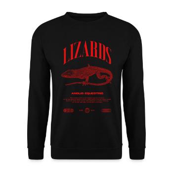Cuban Knight Anole Reptile Keeper Lizard - Unisex Sweatshirt - black - Front - Alina (178cm) & Michal (187cm)