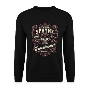 Elfen-Sphinx-Katze - Unisex Pullover - Schwarz - Vorne - Alina (178cm) & Michal (187cm)