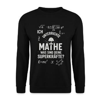 Superpouvoirs en mathématiques – Je distingue les professeurs de mathématiques - Sweat-shirt Unisexe - noir - Devant - Alina (178cm) & Michal (187cm)
